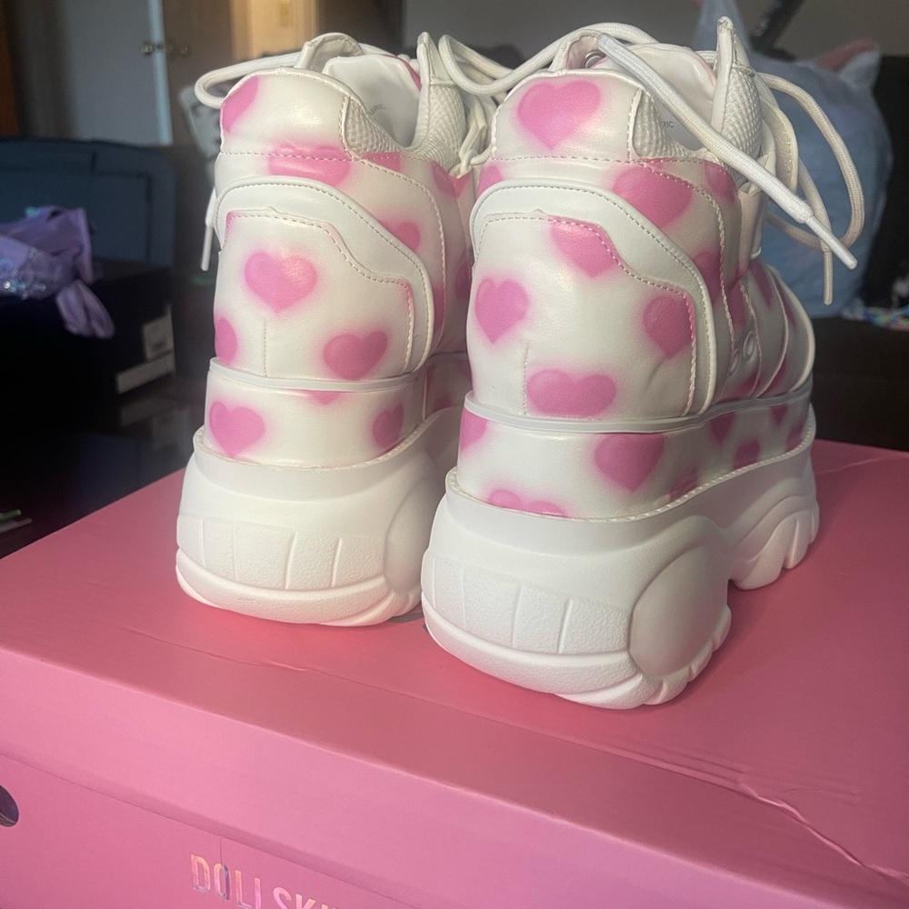 SUGAR THRILLZ FAIRYWALKER by DOLLS KILL Heart Patterned platform sneakers - Picture 11 of 15
